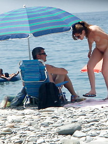 Couple Changing On The Fkk Beach