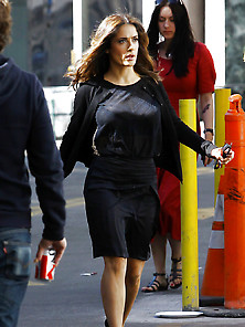 Salma Hayek Walking 2013