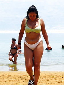 Beautiful Teen In A Bathing Suit On The Dead Sea