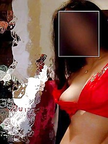 In Semi-Transparent Saree And Half-Top Demonstrating My Knockers