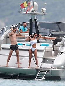 Nicole Scherzinger Wearing A Swimsuit In Saint Tropez