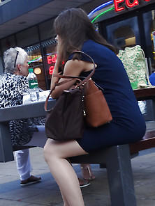 Candid Street Pantyhose -Tights #040 - Sad Face Cunt