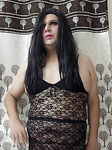 Tranny Monica M - Black Babydoll