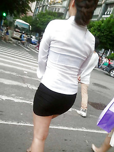 Pretty Chinese Girl In Public