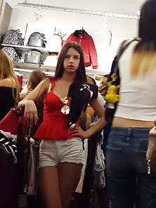 Candid Voyeur Beautiful Perfect Teen Shopping Mall