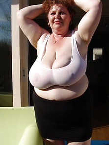 Bbw Gretl With Huge Tits In Seethru Top