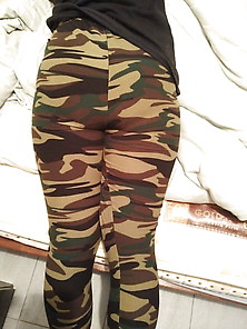 Asian Phat Ass In Camo Leggings