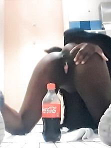 Dark Skin Kitten Squirts Her Cocoa Bottle.