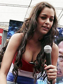 Larissa Riquelme', S Tits Celebrate Victory