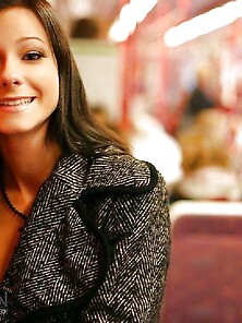 Black-Haired In Micro-Skirt Displaying In The Subway By Sail