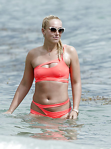 Sabine Lisicki In Bikini On A Beach