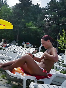 Spy Pool Boobs Romanian