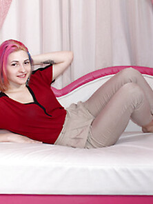 White Teen Pink Hair