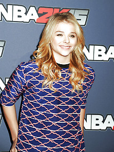 Chloe Moretz In Black Leather Pants At Nba 2K15 Launch