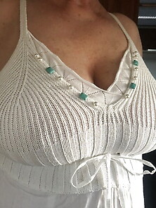 My Wife Cim Shows Her New White Without Bra