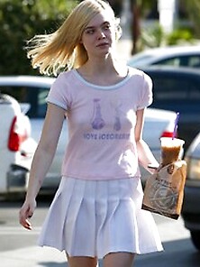 Elle Fanning Braless Photos