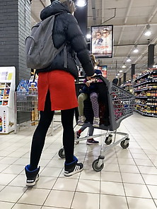 Mom In Red Skirt