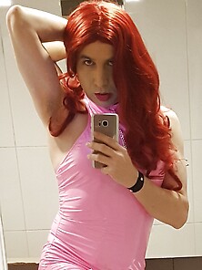 Horny Nicole Jade In Pink Latex Dress